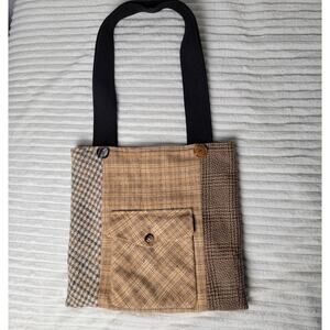 Baabaazuzu Upcycled Wool Patchwork Tote Bag Purse Handmade Eco Friendly